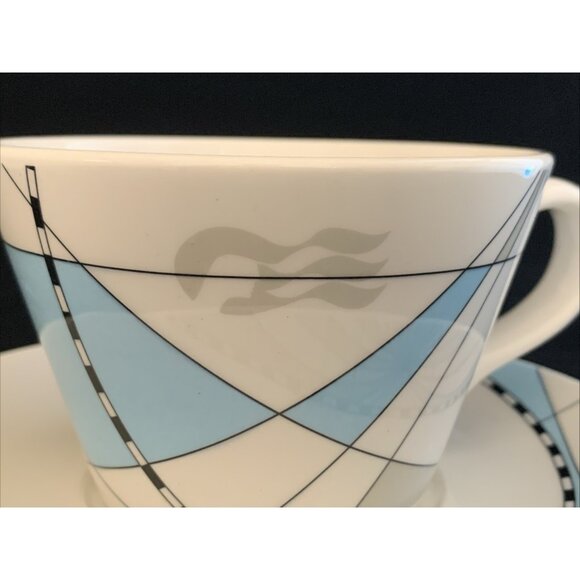 Dudson Finest Vitrified Cup & Saucer Set Princess Cruise Line Abstract Design - Picture 7 of 12